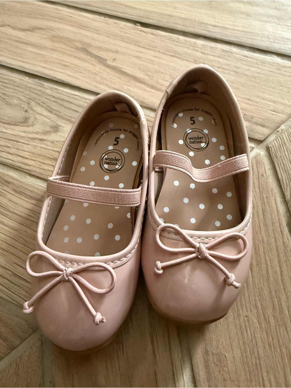 wonder nation Blush Pink Girls' Bow Mary Jane Flats